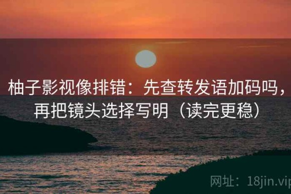 柚子影视像排错：先查转发语加码吗，再把镜头选择写明（读完更稳）