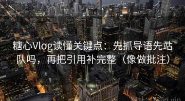 糖心Vlog读懂关键点：先抓导语先站队吗，再把引用补完整（像做批注）
