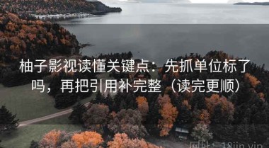 柚子影视读懂关键点：先抓单位标了吗，再把引用补完整（读完更顺）