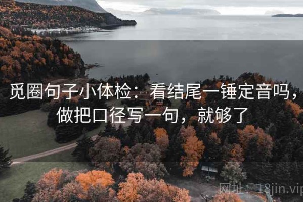 觅圈句子小体检：看结尾一锤定音吗，做把口径写一句，就够了