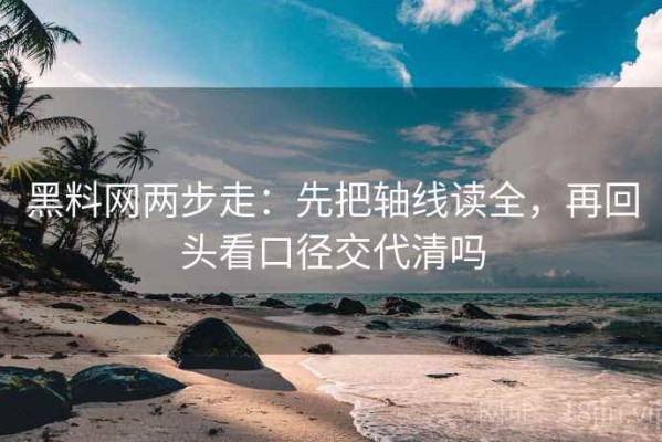 黑料网两步走：先把轴线读全，再回头看口径交代清吗