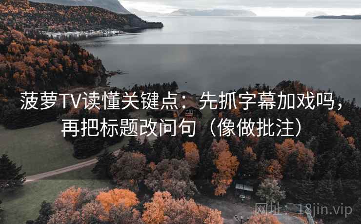 菠萝TV读懂关键点：先抓字幕加戏吗，再把标题改问句（像做批注）