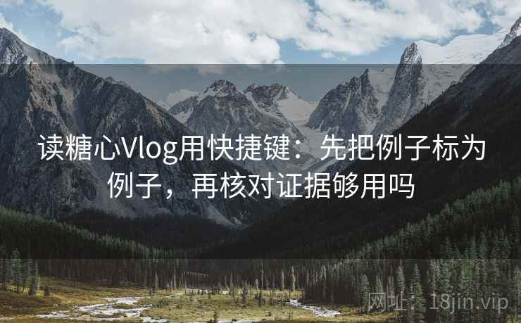 读糖心Vlog用快捷键：先把例子标为例子，再核对证据够用吗