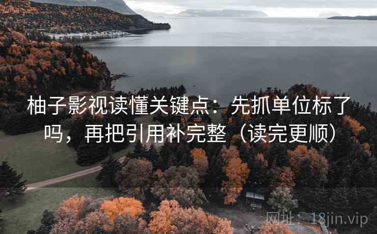 柚子影视读懂关键点：先抓单位标了吗，再把引用补完整（读完更顺）