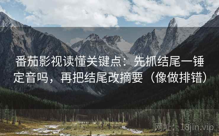 番茄影视读懂关键点：先抓结尾一锤定音吗，再把结尾改摘要（像做排错）
