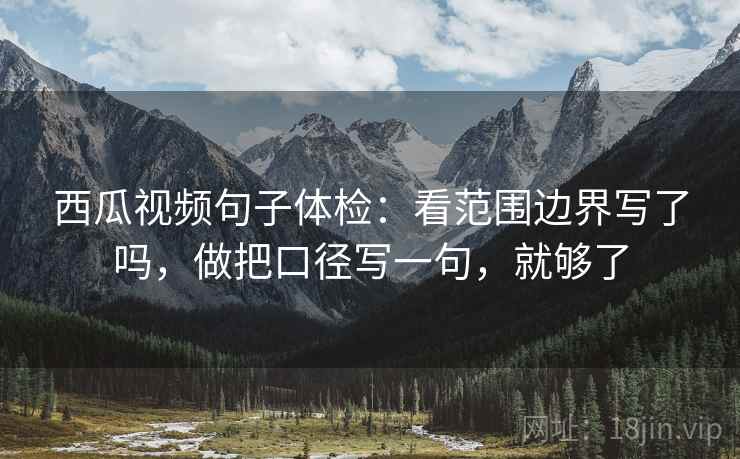 西瓜视频句子体检：看范围边界写了吗，做把口径写一句，就够了